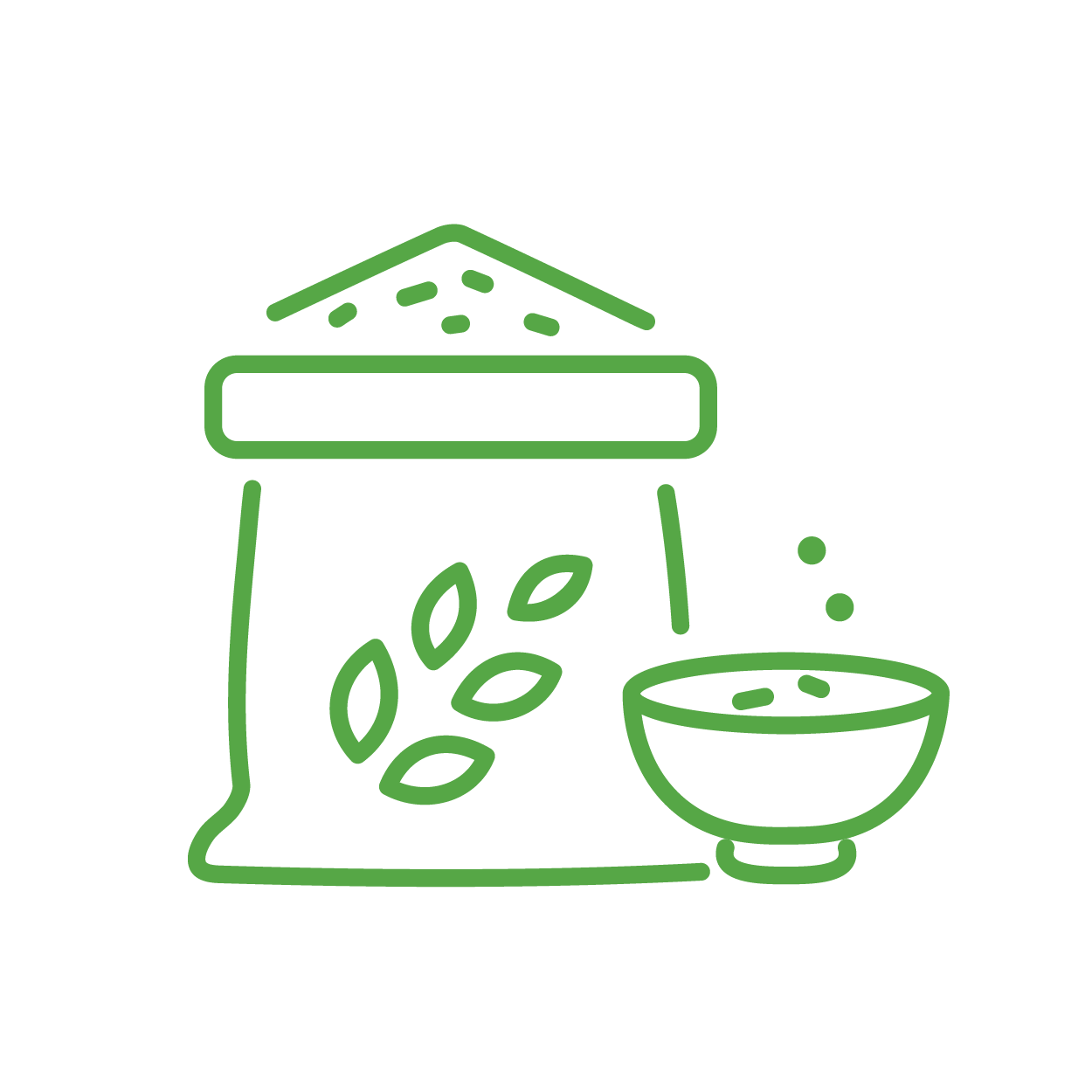 Flour sack and bowl icon
