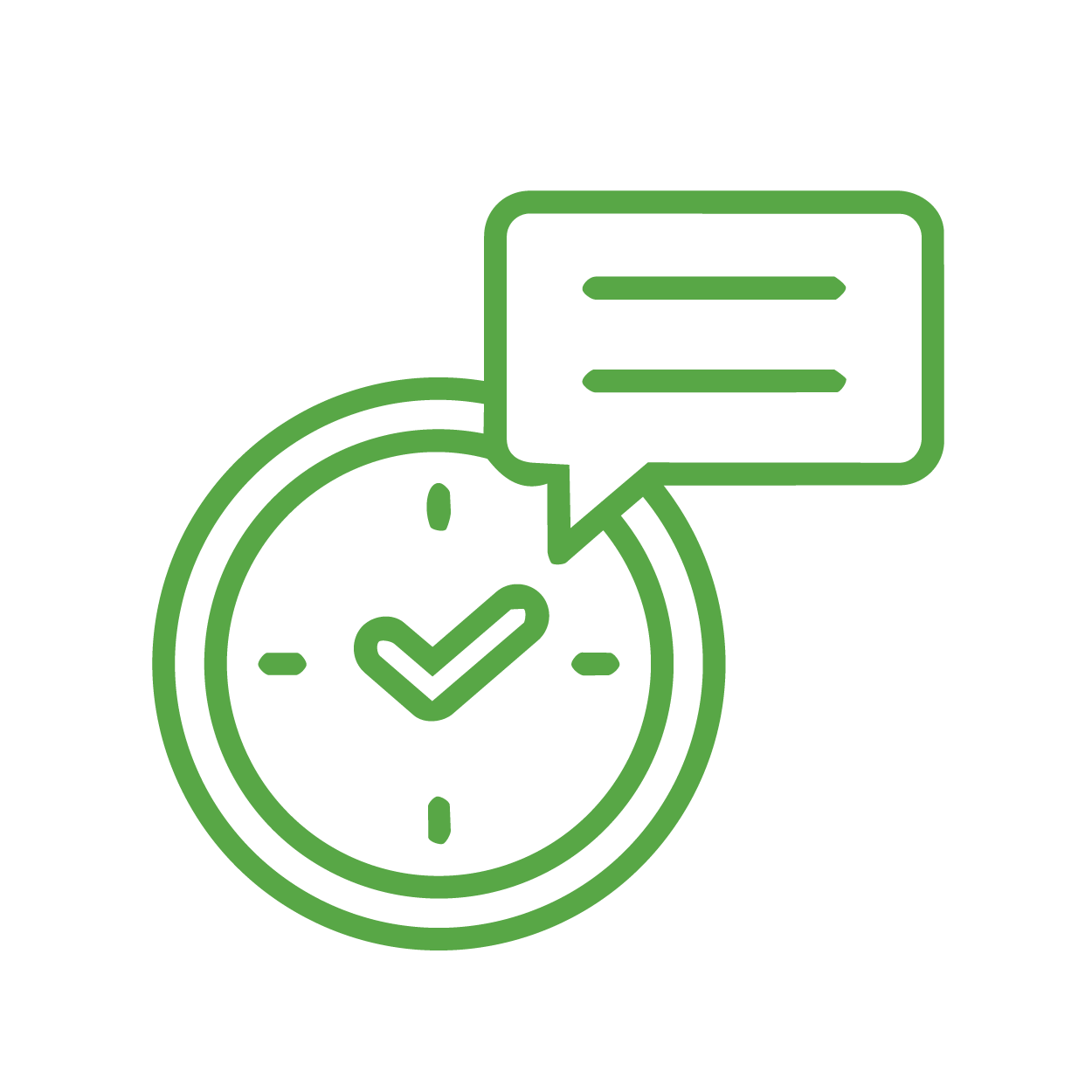 Clock with message icon